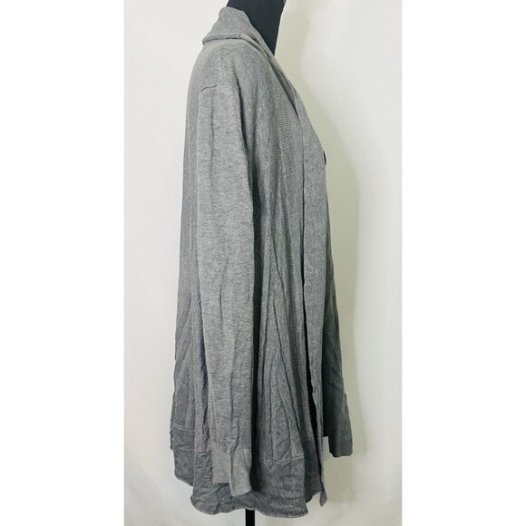 NY Collection Woman Gray Open Front Long Sleeve Cardigan Plus Size 1X NWT - Picture 4 of 8